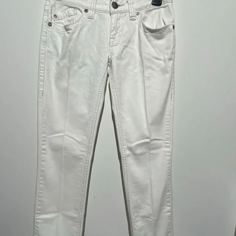 Roxy Women's White Low Rise Zip Fly Gold Coast Skinny Fit Jeans Size‎ 1